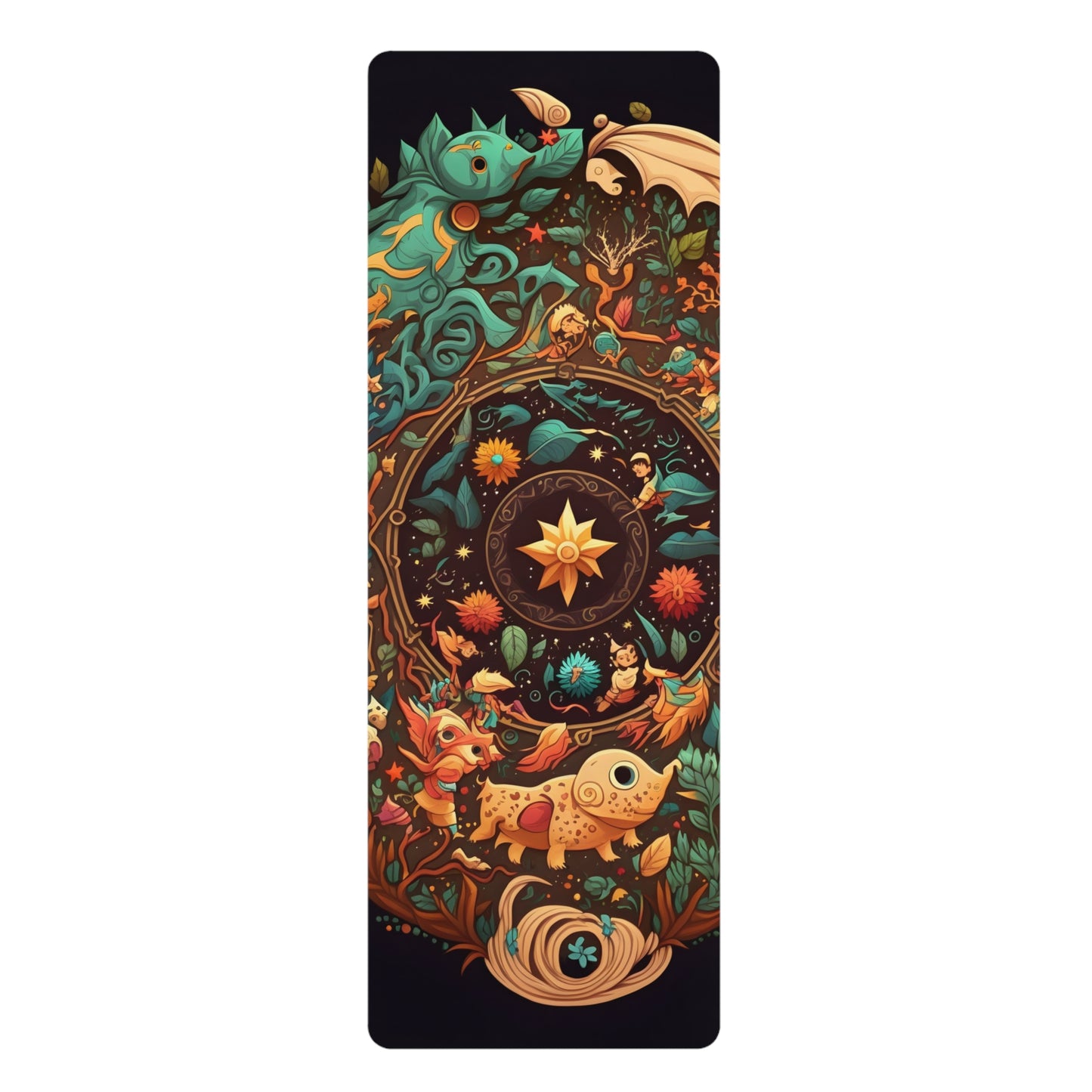 Cosmic Adventure Rubber Yoga Mat - Non-Slip, Eco-Friendly Design for Mindfulness and Fitness