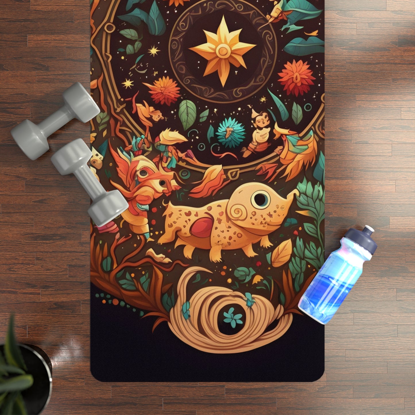 Cosmic Adventure Rubber Yoga Mat - Non-Slip, Eco-Friendly Design for Mindfulness and Fitness