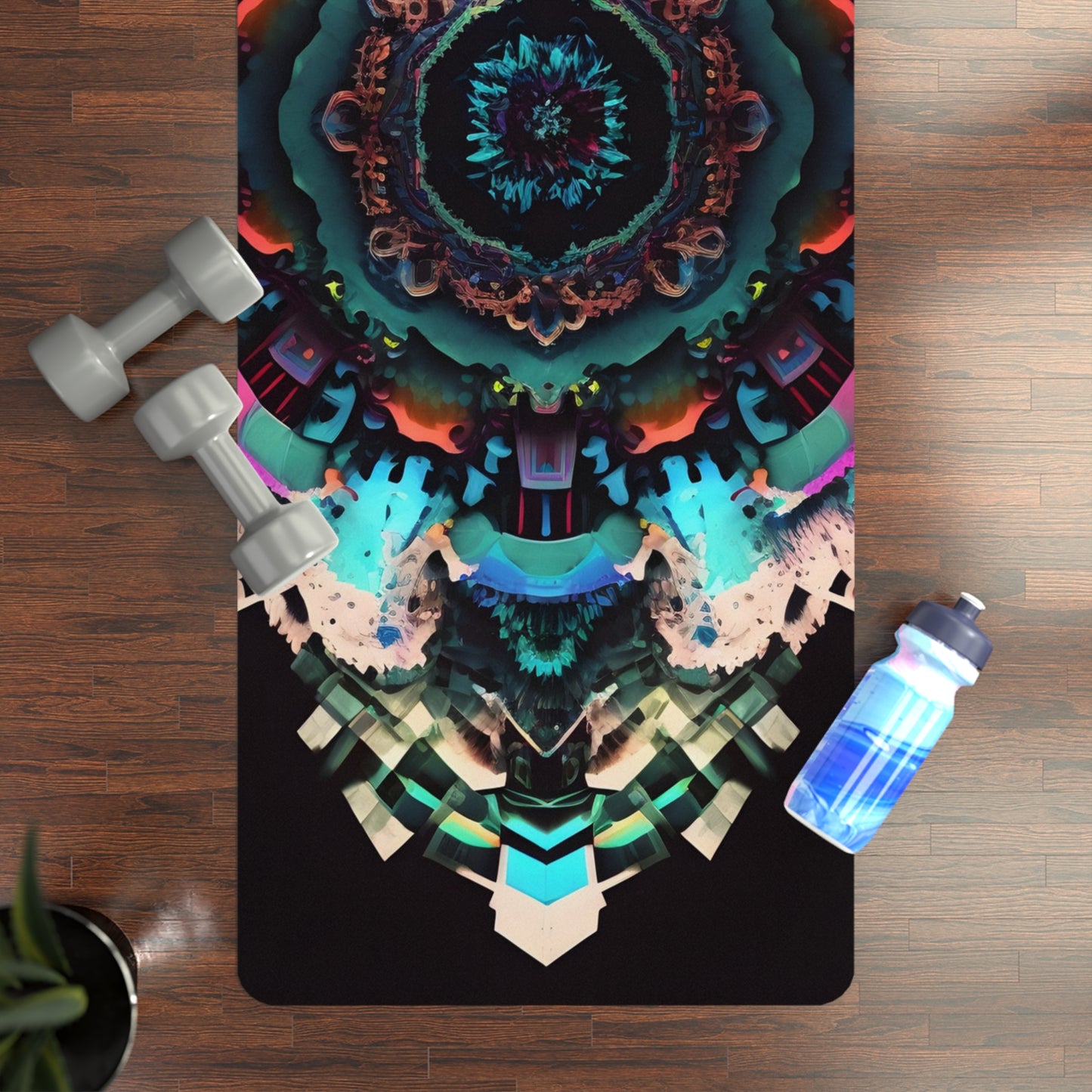 Vibrant Mandala Rubber Yoga Mat for Mindfulness and Wellness