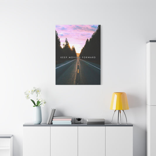 Inspirational Matte Canvas Art - "Keep Moving Forward" - Motivational Wall Decor