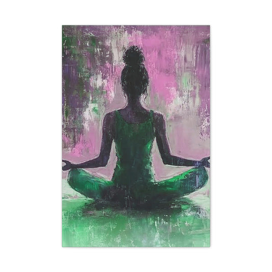 Meditation Wall Art Canvas, Stress Relief Decor, Yoga Home Decor, Zen Art for Relaxation, Mindfulness Gift, Inspirational Art