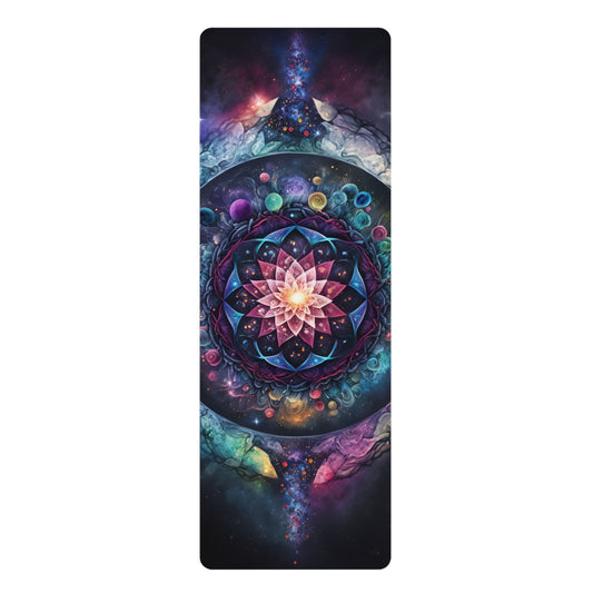Cosmic Mandala Rubber Yoga Mat - Non-Slip Fitness Mat for Meditation & Yoga
