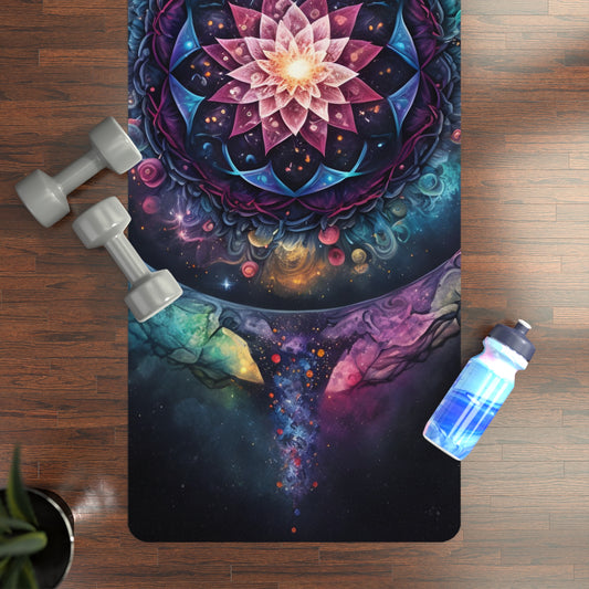 Cosmic Mandala Rubber Yoga Mat - Non-Slip Fitness Mat for Meditation & Yoga