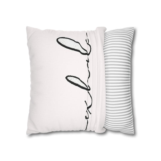 Exhale Inspirational Square Pillowcase - Cozy Home Decor for Relaxation