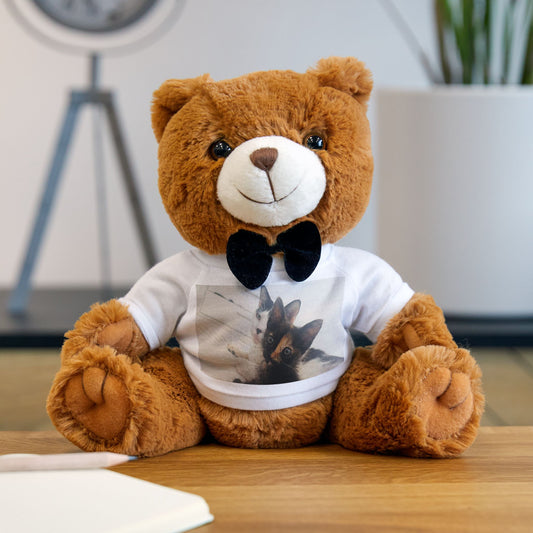 Personalized Teddy Bear with Custom T-Shirt, Cute Gift for Kids, Plush Toy for Birthdays, Customizable Stuffed Animal, Adorable Keepsake