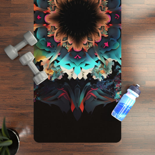Colorful Mandala Rubber Yoga Mat for Mindful Practice