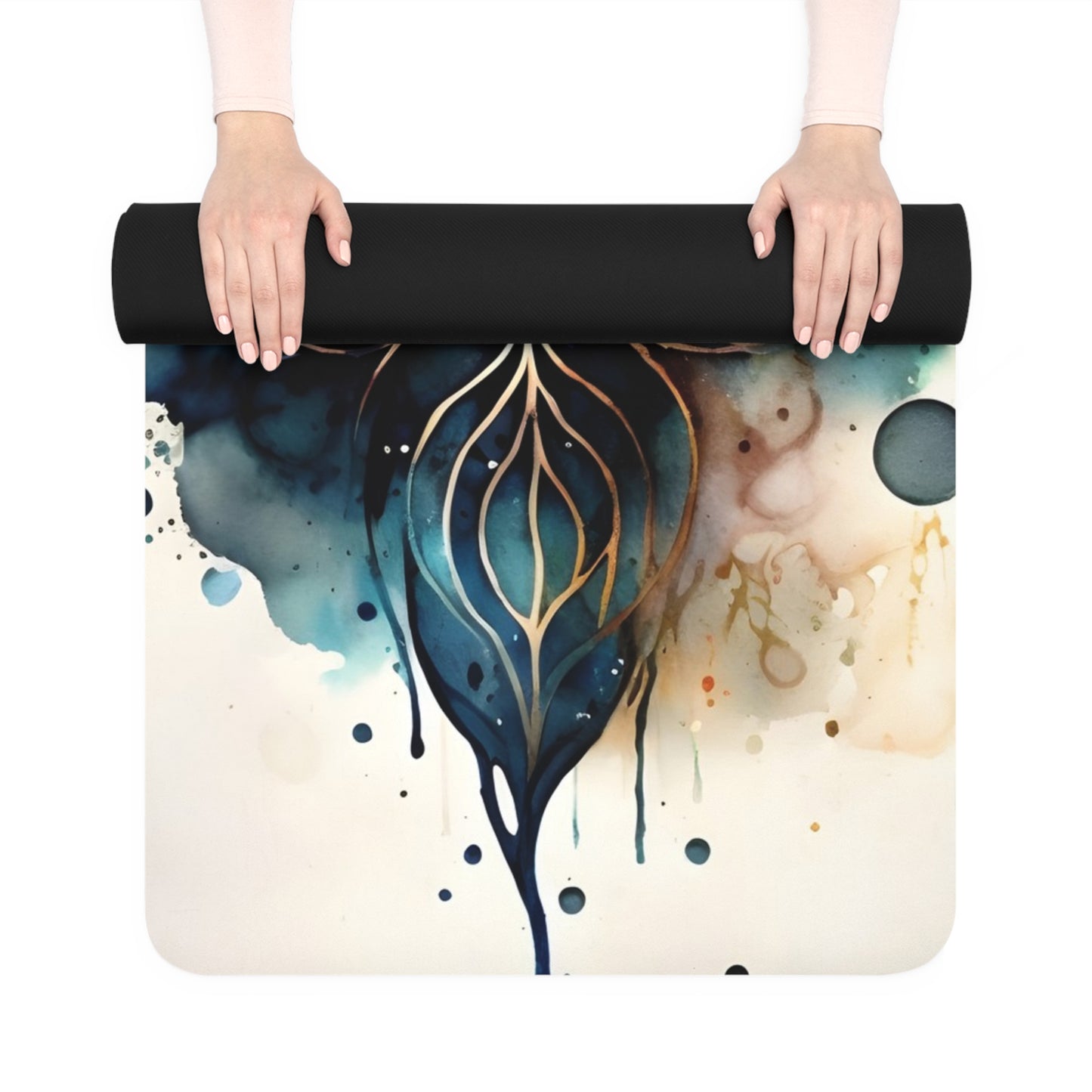 Mandala Lotus Design Rubber Yoga Mat for Meditation and Wellness