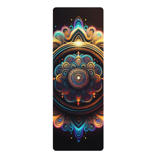 Mandala Pattern Rubber Yoga Mat for Mindfulness and Meditation