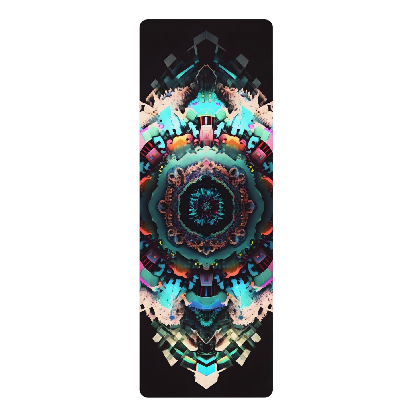 Vibrant Mandala Rubber Yoga Mat for Mindfulness and Wellness