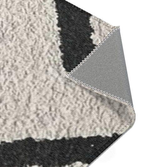 Modern Chevron Area Rug - Black and Beige Decorative Carpet for Cozy Living Spaces