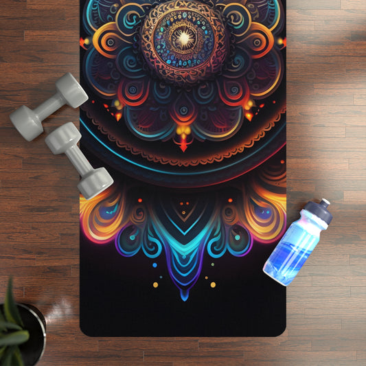 Mandala Pattern Rubber Yoga Mat for Mindfulness and Meditation